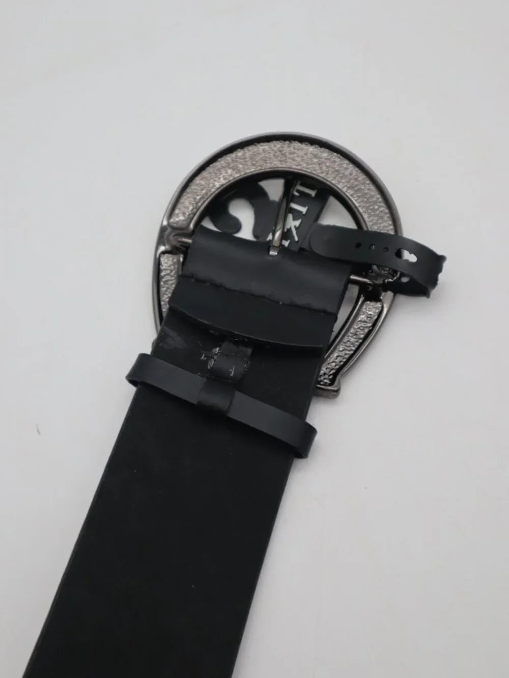 Wide Fashion Belt Women XL Faux Rhinestone Horeshoe Boho Western Black Leather